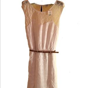 Cato Off White Dress W/Brown Belt SZ XL